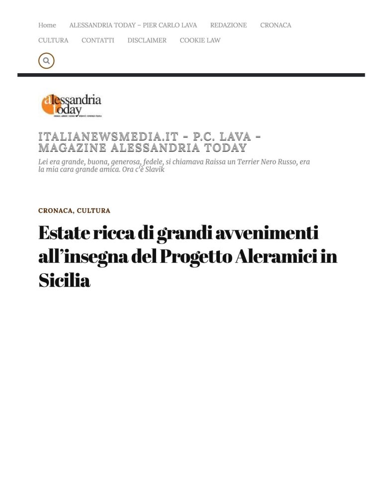 Alessandria Estate Ricca Di Grandi Avvenimenti All’insegna Del Progetto Aleramici In Sicilia