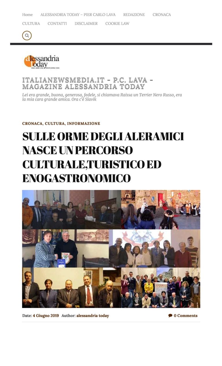 Alessandria SULLE ORME DEGLI ALERAMICI NASCE UN PERCORSO CULTURALE,TURISTICO ED ENOGASTRONOMICO