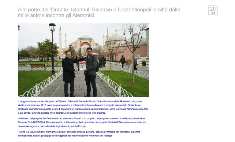 CASALE WEB Alle Porte Dell’Oriente. Istanbul, Bisanzio O Costantinopoli La Città Dalle Mille Anime Incontra Gli Aleramici