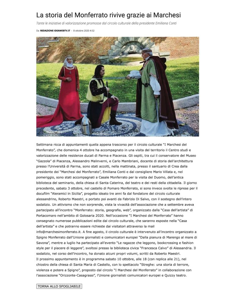 IDEAWEBTV La Storia Del Monferrato Rivive Grazie Ai Marchesi
