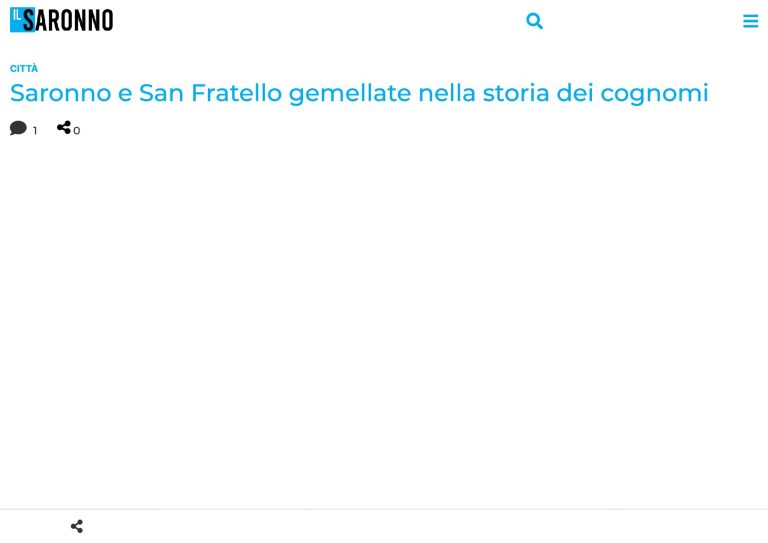 IL SARONNO Saronno E San Fratello Gemellate Nella Storia Dei Cognomi