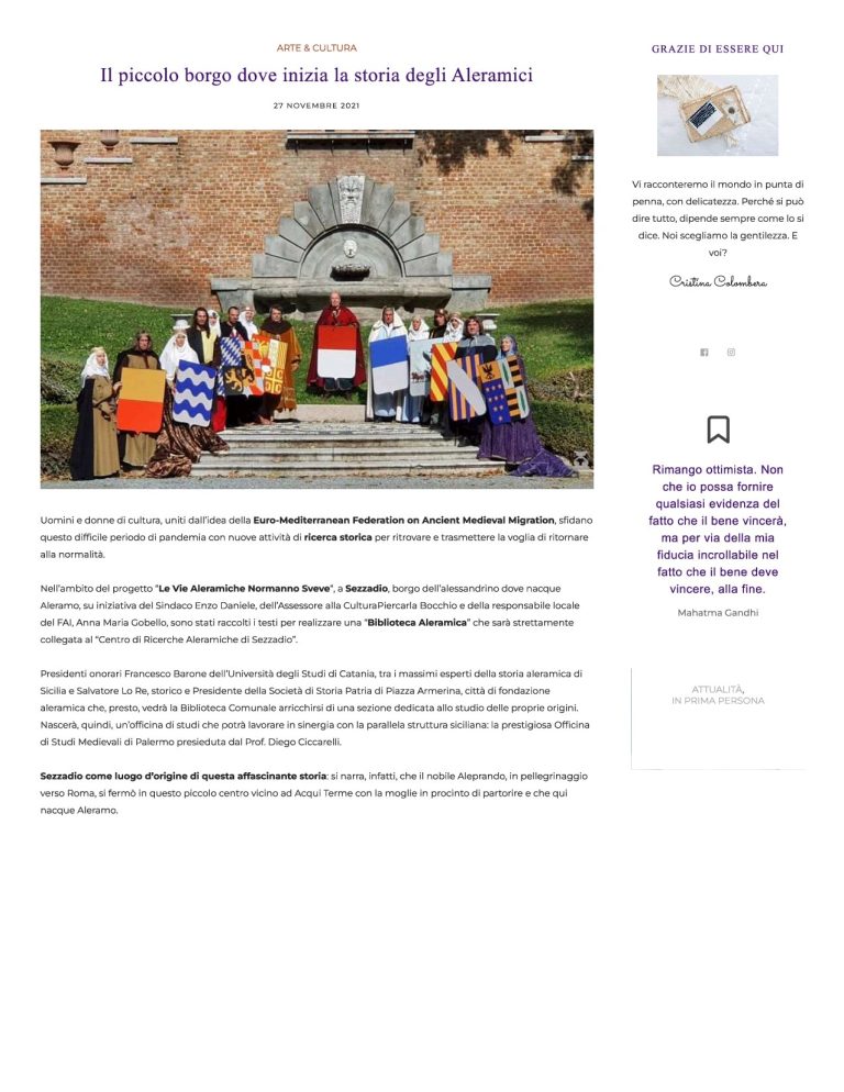 Il Giornale Delle Buone Notizie Il Piccolo Borgo Dove Inizia La Storia Degli Aleramici