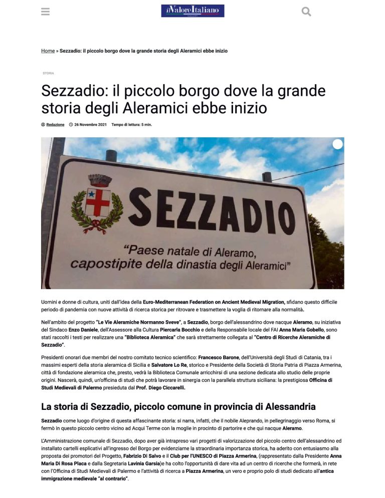 Il Valore Italiano Sezzadio Il Piccolo Borgo Dove La Grande Storia Degli Aleramici Ebbe Inizio