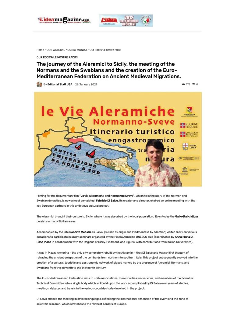 L Ideamagazine The Journey Of The Aleramici To Sicily
