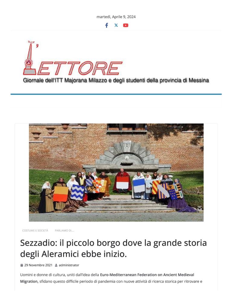 Lettore Sezzadio Il Piccolo Borgo Dove La Grande Storia Degli Aleramici Ebbe Inizio.