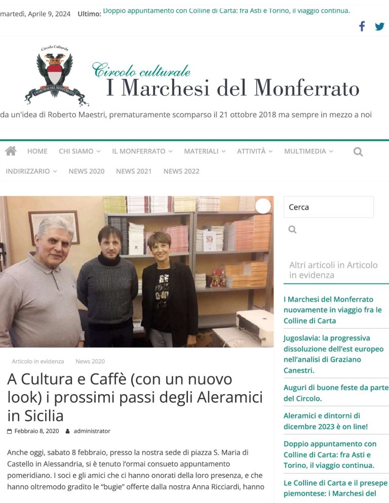 Marchesi Monferrato A Cultura E Caffè (con Un Nuovo Look) I Prossimi Passi Degli Aleramici In Sicilia