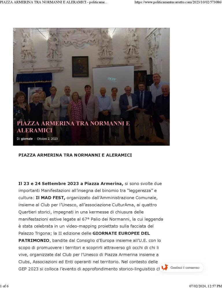 Politicamentecorretto PIAZZA ARMERINA TRA NORMANNI E ALERAMICI