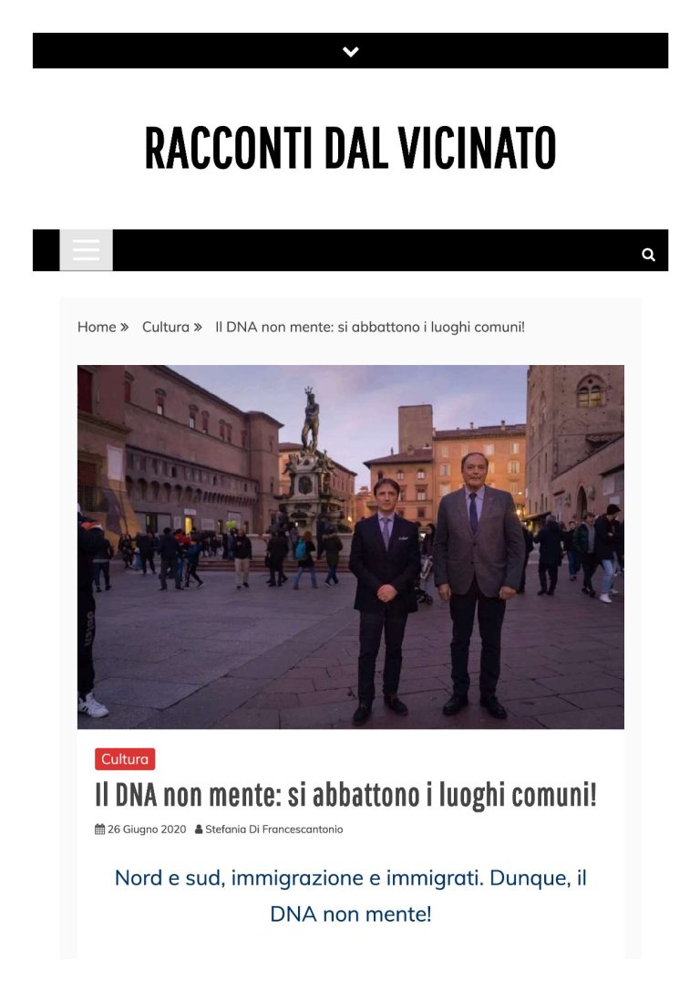 RACCONTI DAL VICINATO Il DNA Non Mente Si Abbattono I Luoghi Comuni