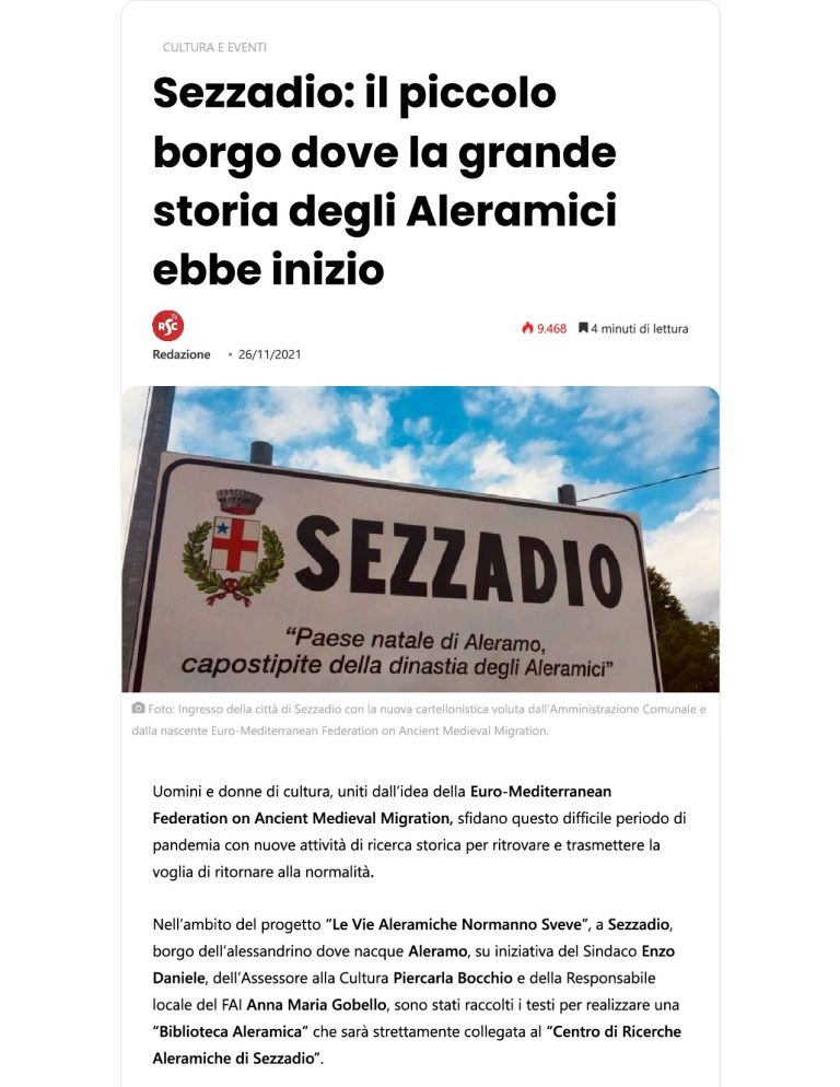 Radio Senise Centrale Sezzadio Il Piccolo Borgo Dove La Grande Storia Degli Aleramici Ebbe Inizio