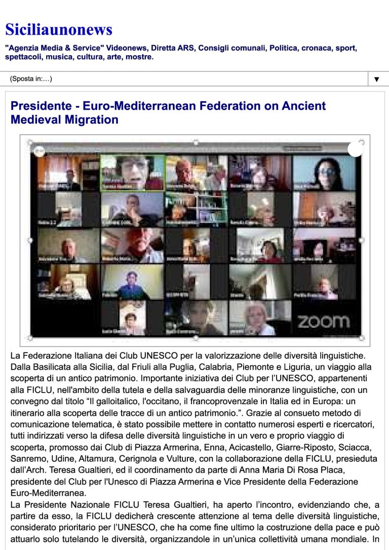 Siciliaunonews Presidente Euro Mediterranean Federation On Ancient Medieval Migration