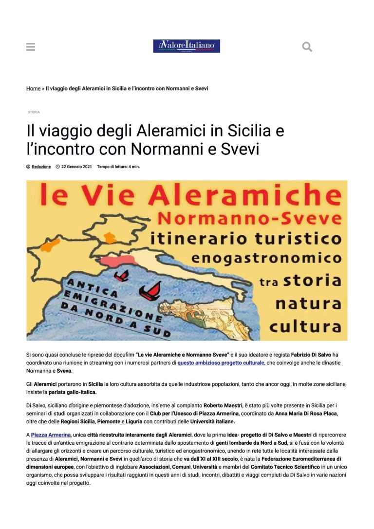 IlValoreItaliano Il Viaggio Degli Aleramici In Sicilia E L’incontro Con Normanni E Svevi