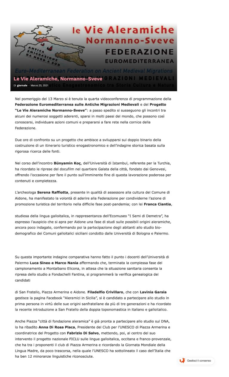 Politicamentecorretto Le Vie Aleramiche, Normanno Sveve